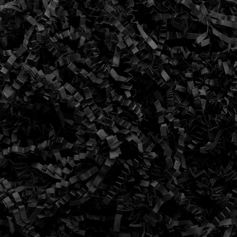 Mefleet 2 LB Crinkle Cut Paper Shred Filler Black Crinkle Shredded Paper for Gift Box - Gift Basket Bag Filler - Grass Cushion Stuffing for Valentine's Day Halloween Holiday Packaging Wrapping - Image 1